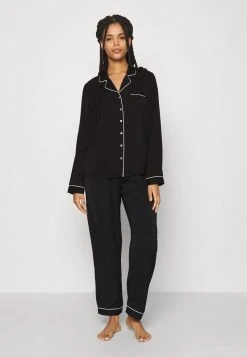 Anna Field AMANDA LONG PJ SET - Pijama - Black, Mujer