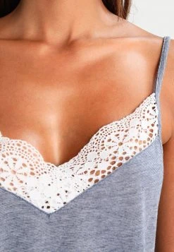 Anna Field SARAH SHORT PJ SET WITH CROCHET LACE - Pijama - Off-white/dark Blue, Mujer -Anna Field Moda 04e3d1816e4748b4a0e2b5863bfae2f9