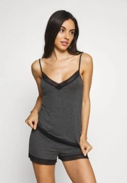 Anna Field CLAIRE FAGOTTING SHORT SET - Pijama - Grey, Mujer