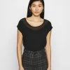 Anna Field Camiseta Básica - Black, Mujer -Anna Field Moda 0ab3ca79741c481386cb5db8482b5b9d
