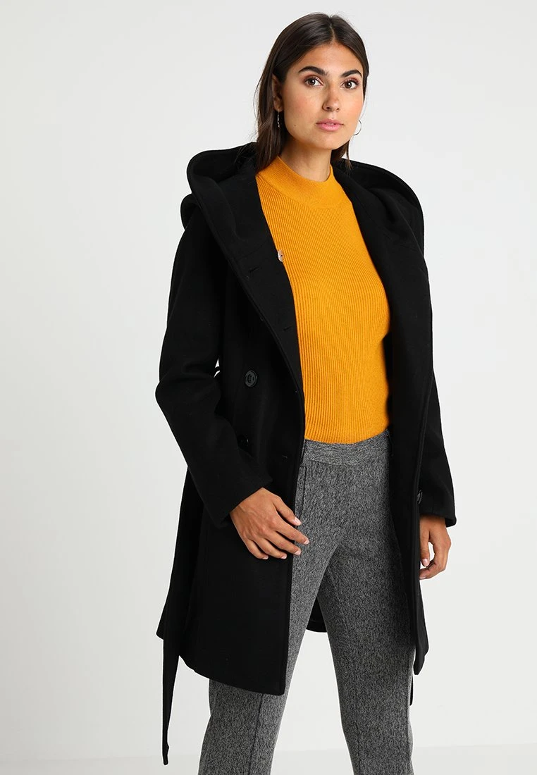 Anna Field DOUBLE BREASTED COAT WITH HOOD - Abrigo Clásico - Black, Mujer 3 Anna Field DOUBLE BREASTED COAT WITH HOOD - Abrigo Clásico - Black, Mujer