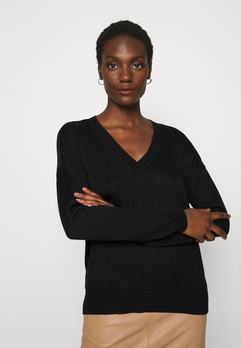 Anna Field BASIC- SOFT V-NECK - Jersey De Punto - Black, Mujer 3 Anna Field BASIC- SOFT V-NECK - Jersey De Punto - Black, Mujer