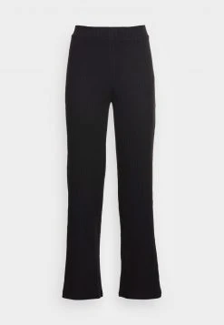 Anna Field RIBBED WIDE LEG TROUSERS - Pantalones - Black, Mujer -Anna Field Moda 10cd40ea6db649c696aafd3ae36bfb9c