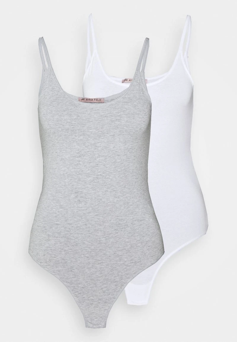 Anna Field 2PP STRING BODY - Body - White/mottled Light Grey, Mujer 9 Anna Field 2PP STRING BODY - Body - White/mottled Light Grey, Mujer - Imagen 7
