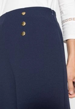 Anna Field BUTTON WAIST WIDE LEG PANTS - Pantalones - Dark Blue, Mujer -Anna Field Moda 20fd458c8cbf405da7b7b9c4a79cde5d