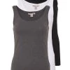 Anna Field BASIC TANK 3er Pack - Top - Black White Mottl, Mujer