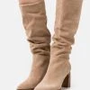 Anna Field LEATHER - Botas De Tacón - Beige, Mujer