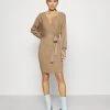 Anna Field Vestido De Punto - Mottled Dark Brown, Mujer