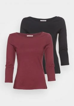 Anna Field 2 PACK - Camiseta De Manga Larga - Dark Red/black, Mujer -Anna Field Moda 2d859bfe466f419dad8748fdca3f75e3