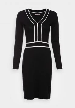 Anna Field V NECKLINE CONTRAST COLOR DRESS - Vestido De Punto - Black/white, Mujer -Anna Field Moda 309d94a9e1b143f2b4f0a88dbeb3b55f