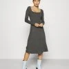 Anna Field Vestido De Punto - Mottled Dark Grey, Mujer
