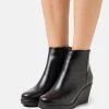 Anna Field LEATHER WINTER BOOT - Wedge Ankle Boots - Botines Bajos - Black, Mujer -Anna Field Moda 3f22c5fa942c4fcdaafa6b1aa0418020