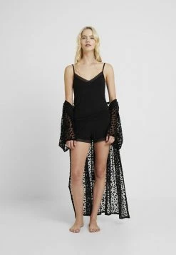 Anna Field CLAIRE FAGOTTING SHORT SET - Pijama - Black, Mujer -Anna Field Moda 3f9bbd1a2a7547dc8ab3405a90e2d662