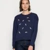 Anna Field Embroidered Sweatshirt Regular Fit - Sudadera - Dark Blue, Mujer -Anna Field Moda 40489cff90ae4ae1bdc97ce3231623b0