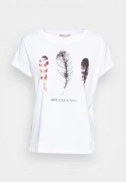 Anna Field FRANCESCA FREE LIKE A BIRD FEATHER TEE - Camiseta Estampada - White, Mujer -Anna Field Moda 41043e6f4b92465989488fdc79fee222