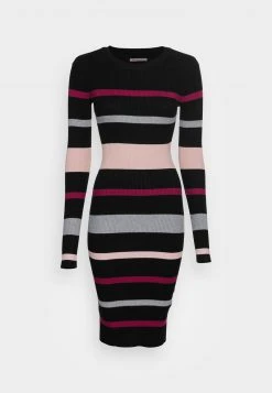 Anna Field REGULAR FIT STRIPES DRESS - Vestido De Punto - Black/red/pink, Mujer -Anna Field Moda 43fdc5d68ef34a0faac6aeb82cdf3820