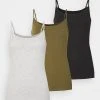 Anna Field 3er PACK - Top - Black/mottled Light Grey/khaki, Mujer -Anna Field Moda 446a104e41e0470fa7c6440192f5b199