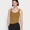 Anna Field HORN BUCKLE TOP CLEAN FINISH - Top - Khaki, Mujer