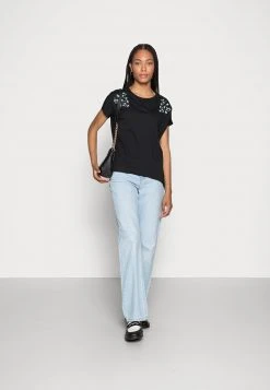 Anna Field MANDALA DITSY FLOWER SHOULDER TEE - Camiseta Estampada - Black, Mujer -Anna Field Moda 4825c89e2d5c41a9a012021d94bd135e