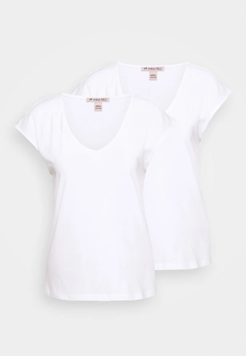 Anna Field 2 PACK - Camiseta Básica - White/white, Mujer 6 Anna Field 2 PACK - Camiseta Básica - White/white, Mujer - Imagen 4