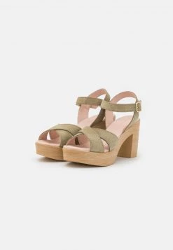 Anna Field LEATHER - Sandalias De Tacón - Khaki, Mujer -Anna Field Moda 4d24cb6bab214e529e24240c15761003
