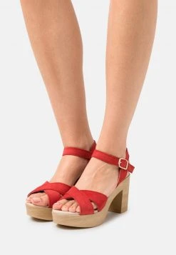 Anna Field LEATHER - Sandalias De Tacón - Red, Mujer