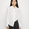 Anna Field Semi Sheer Blouse - Camisa - White, Mujer -Anna Field Moda 4e7850c61fb74554a8aab0aeafc29fc9