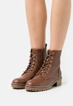 Anna Field Botines Con Cordones - Cognac, Mujer