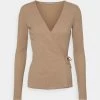 Anna Field Camiseta De Manga Larga - Mottled Beige, Mujer