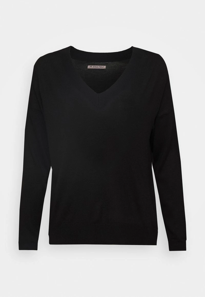 Anna Field BASIC- SOFT V-NECK - Jersey De Punto - Black, Mujer 7 Anna Field BASIC- SOFT V-NECK - Jersey De Punto - Black, Mujer - Imagen 5