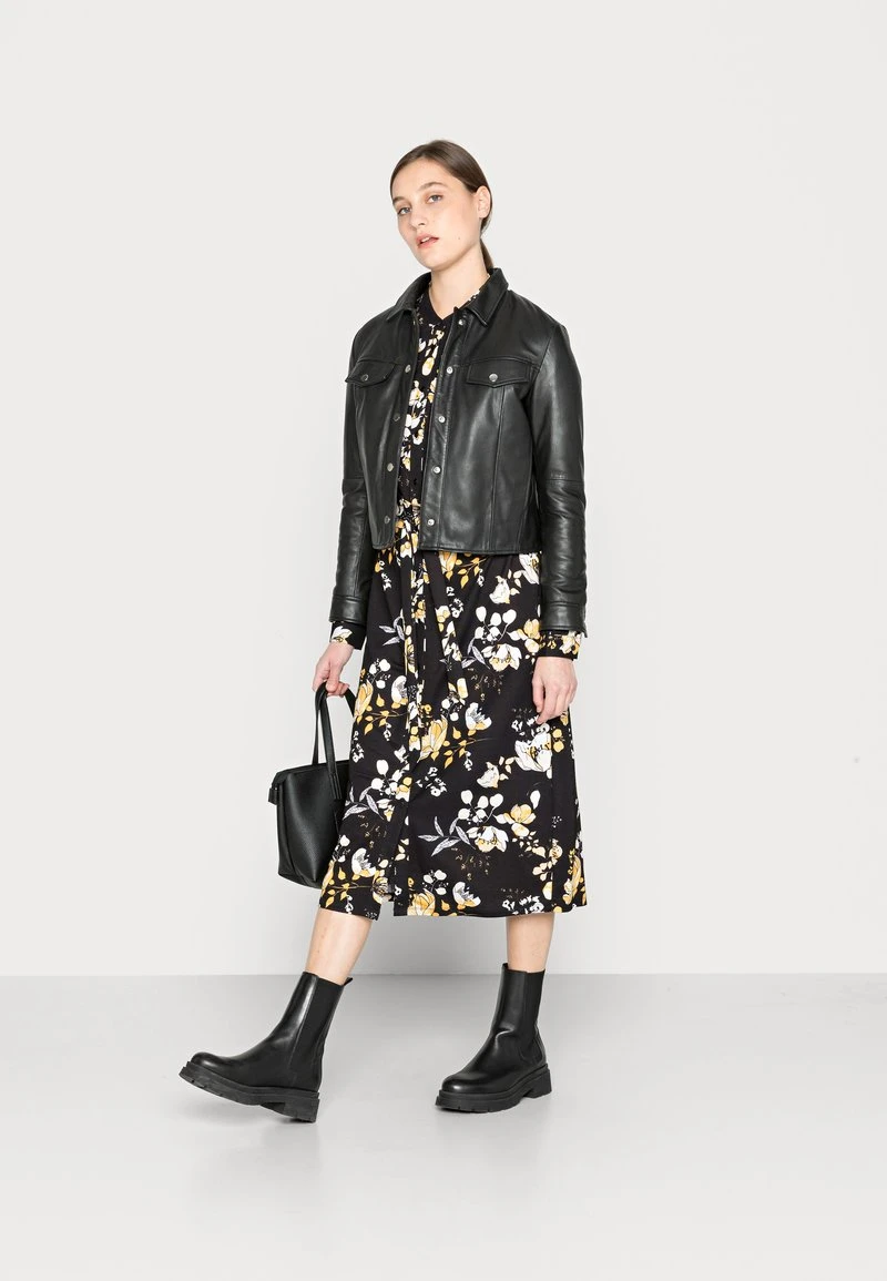 Anna Field SHIRT COLLAR MIDI BELTED DRESS - Vestido Camisero - Black/yellow/white, Mujer 4 Anna Field SHIRT COLLAR MIDI BELTED DRESS - Vestido Camisero - Black/yellow/white, Mujer - Imagen 2