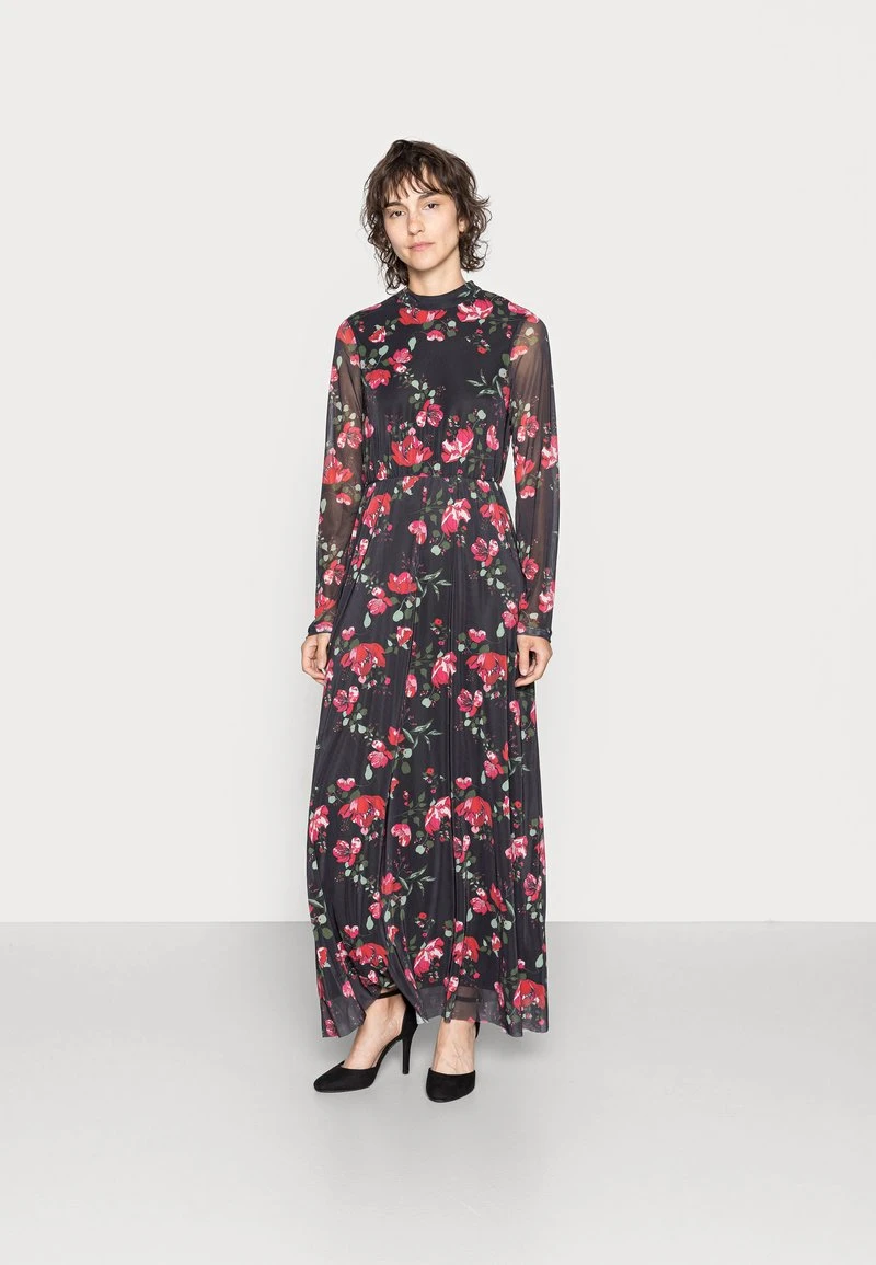 Anna Field MAXI HIGH NECK DRESS - Vestido Largo - Black/orange, Mujer 3 Anna Field MAXI HIGH NECK DRESS - Vestido Largo - Black/orange, Mujer