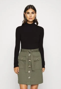 Anna Field MOCK NECK BASIC - Jersey De Punto - Black, Mujer