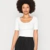 Anna Field Camiseta Básica - White, Mujer