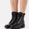 Anna Field LEATHER - Botines Con Cordones - Black, Mujer