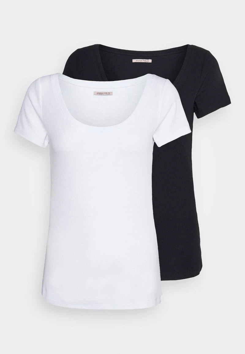 Anna Field 2 PACK - Camiseta Básica - Black/white, Mujer 3 Anna Field 2 PACK - Camiseta Básica - Black/white, Mujer