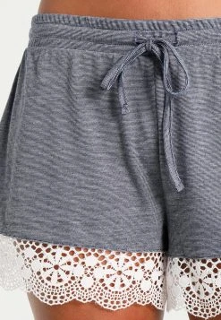 Anna Field SARAH SHORT PJ SET WITH CROCHET LACE - Pijama - Off-white/dark Blue, Mujer -Anna Field Moda 6f89a2a5cdf84a3c8c843968bd01c00e