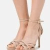 Anna Field LEATHER - Sandalias De Tacón - Beige, Mujer