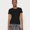 Anna Field Camiseta Básica - Black, Mujer