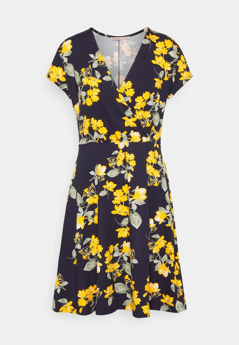 Anna Field Vestido Ligero - Dark Blue/yellow, Mujer 3 Anna Field Vestido Ligero - Dark Blue/yellow, Mujer