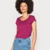 Anna Field Camiseta Básica - Dark Red, Mujer -Anna Field Moda 7819e2edce054e749710dfe5a91ebd1b
