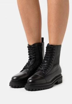 Anna Field Botines Con Cordones - Black, Mujer