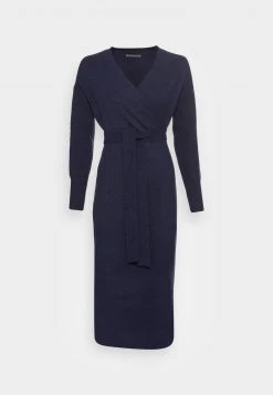 Anna Field WRAP OVER MIDI DRESS - Vestido De Punto - Dark Blue, Mujer -Anna Field Moda 817fca59943344df8a0eae2983980367