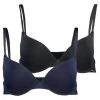 Anna Field NADINE 2PP TSHIRT BRA PLAIN MICRO W LACE WING - Sujetador Básico - Black /dark Blue, Mujer -Anna Field Moda 84eeacf599574d65b884be8a0add4283