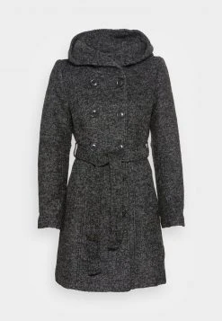 Anna Field DOUBLE BREASTED COAT WITH HOOD - Abrigo Clásico - Mottled Dark Grey, Mujer -Anna Field Moda 898996e4a8624757aa91749c1b161ca5