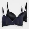 Anna Field NADINE 2PP TSHIRT BRA - Sujetador Básico - Dark Blue/black, Mujer