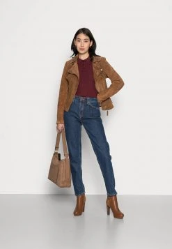 Anna Field RIBBED POLO LONGSLEEVE - Camiseta De Manga Larga - Dark Red, Mujer -Anna Field Moda 8e5b2bc560e04e34b17cf0bc07c6a53f