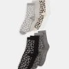 Anna Field 8PP LEOPARD ANKLE - Calcetines - Grey/black, Mujer