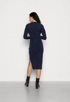 Anna Field WRAP OVER MIDI DRESS - Vestido De Punto - Dark Blue, Mujer -Anna Field Moda 95455ed8280945bcae42dae234934a2c