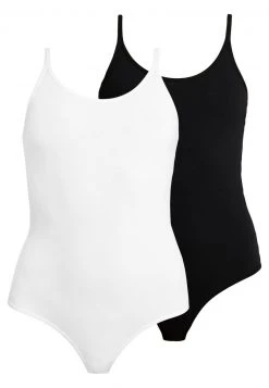 Anna Field 2PP STRING BODIES THONG SHAPE - Body - White/black, Mujer